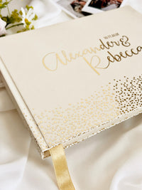 Custom Gold Foil Wedding Guest Book | Personalised Polaroid & Instax Photo Album