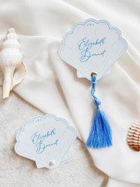 Personalised Seashell Place Cards | Beach Wedding Escort Cards | Coastal Wedding Decor