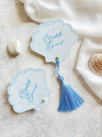 Personalised Seashell Place Cards | Beach Wedding Escort Cards | Coastal Wedding Decor