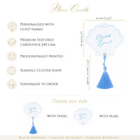 Personalised Seashell Place Cards | Beach Wedding Escort Cards | Coastal Wedding Decor