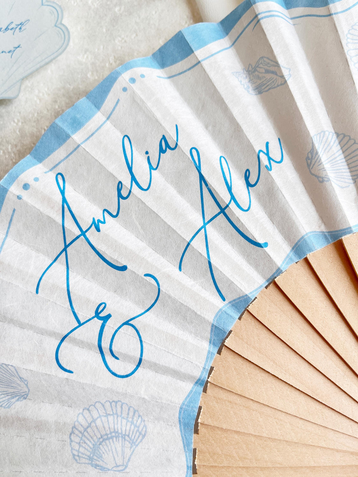 Personalised Coastal Wedding Fans - Beach Wedding Favors for Guests, Destination Wedding Gifts, Tropical Wedding Decor