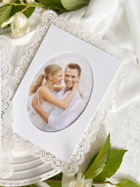 Lace Wedding Invitation with Gold Foil and Couple Photo, Personalised Laser Cut Wedding Invite