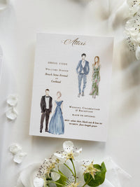 Watercolour Wedding Venue Invitation Suite, Sage Green Gatefold Invitation, Custom Venue Illustration, Laser Cut Wedding Invite