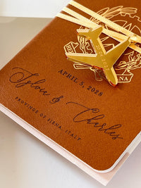 Destination Wedding Passport Invitation | Custom Watercolour Venue Illustration | Luxury Wedding Invite | Italian Wedding