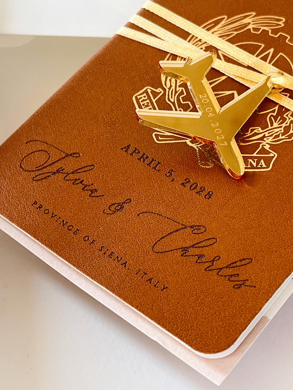 Destination Wedding Passport Invitation | Custom Watercolour Venue Illustration | Luxury Wedding Invite | Italian Wedding