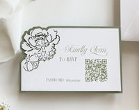 Watercolour Wedding Venue Invitation Suite, Sage Green Gatefold Invitation, Custom Venue Illustration, Laser Cut Wedding Invite