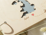 Personalised Wooden Wedding Guest Book with Maps