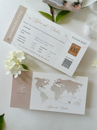 Passport Wedding Invitation with Vellum Cover & Custom Venue Watercolour, Villa Cappuccina Wedding, Destination Wedding Suite