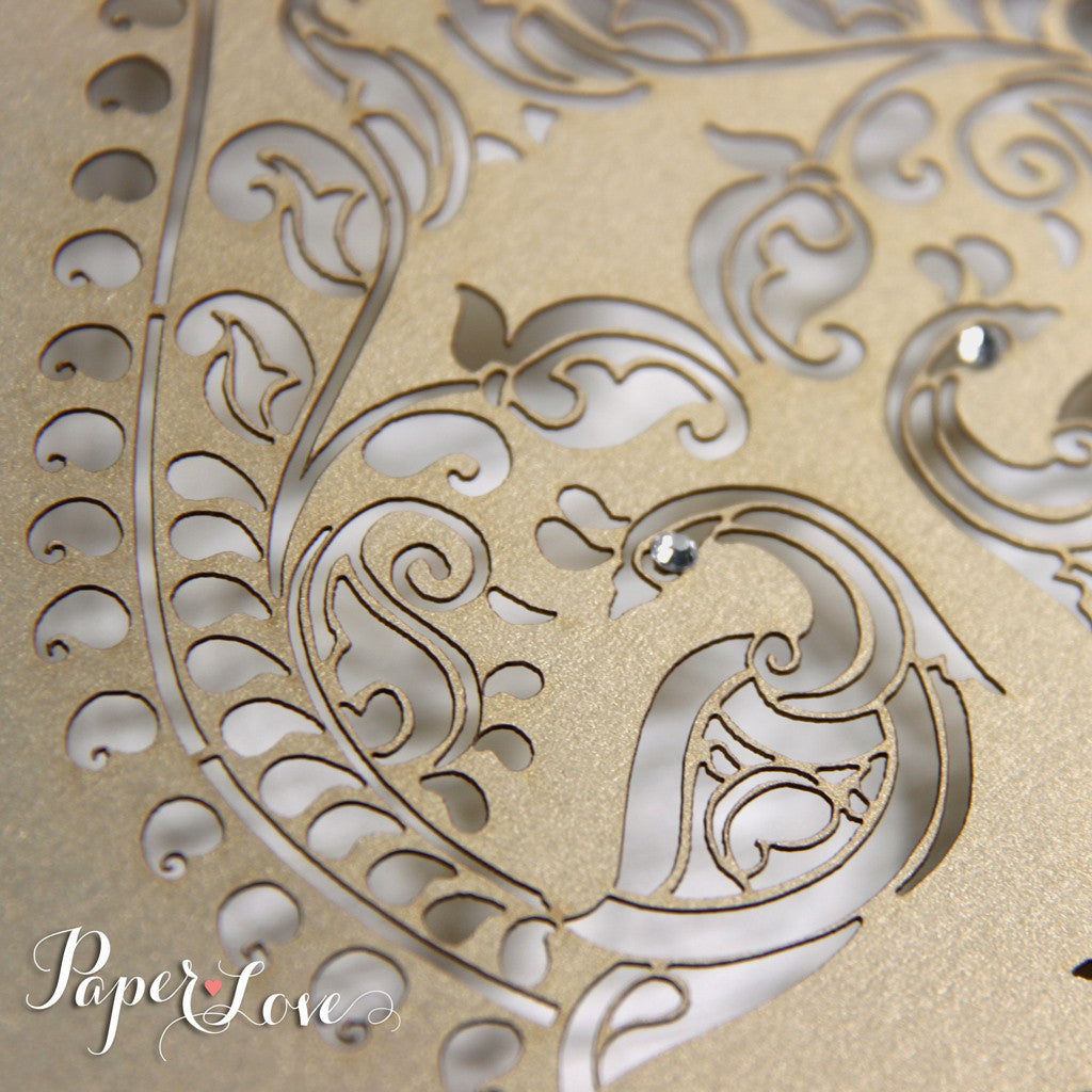 Asian  Luxury Indian Muslim Wedding Invitation Personalised