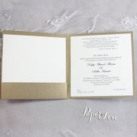 Asian  Luxury Indian Muslim Wedding Invitation Personalised