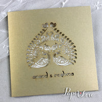 Asian  Luxury Indian Muslim Wedding Invitation Personalised