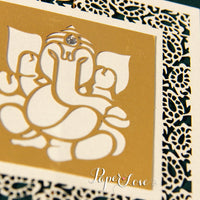 Ganesh Indian Asian Muslim Wedding Invitation Personalised, Laser Cut With Crystals