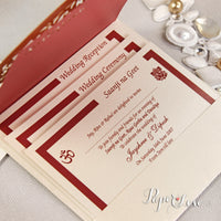Asian Wedding Invitation, Laser Cut Ganesha On Cover, Names Bride & Groom