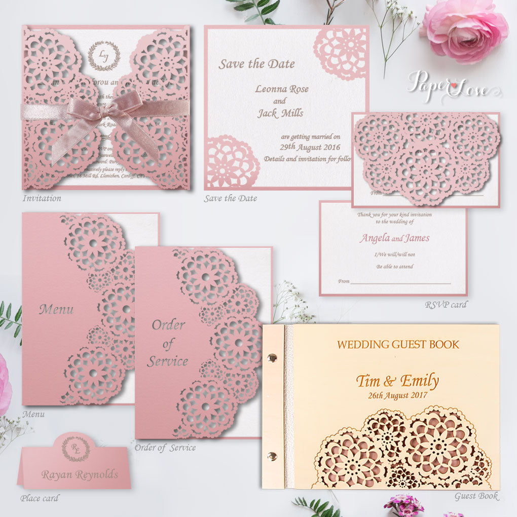 Your Beautiful Personalised Laser Cut Order of Service or Menu