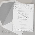 Amazing Beautiful Gold Foil Confetti Elegant Wedding Invitation White