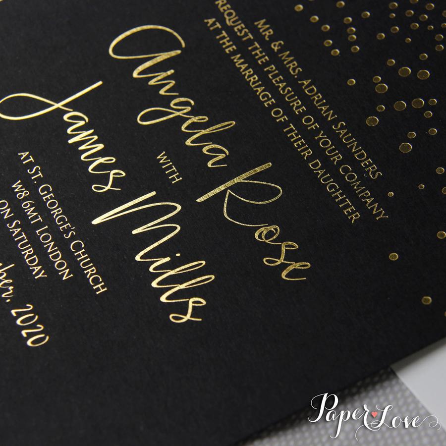 Wedding Invitations with Foil Confetti Elegant  Invitation + Envelope