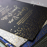 Wedding Invitations with Foil Confetti Elegant  Invitation + Envelope