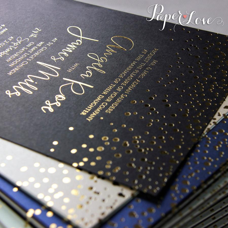 Wedding Invitations with Foil Confetti Elegant  Invitation + Envelope