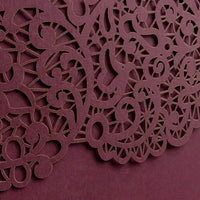 Personalised Laser Cut Pocketfold Wedding Card with 4 inserts and Envelopes - Bordeaux Wine