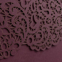 Burgundy Pocketfold Laser Cut Invitations
