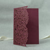 Personalised Laser Cut Pocketfold Wedding Card with 4 inserts and Envelopes - Bordeaux Wine