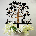 Large Personalised Wooden Love Tree Cake Topper Decoration Party Wedding