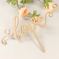 WOODEN CAKE TOPPER LOVE WEDDING BIRTHDAY