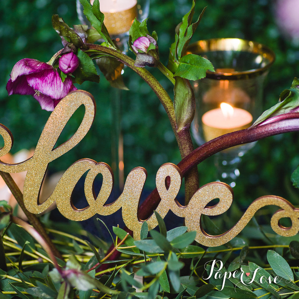 WOODEN CAKE TOPPER LOVE WEDDING BIRTHDAY
