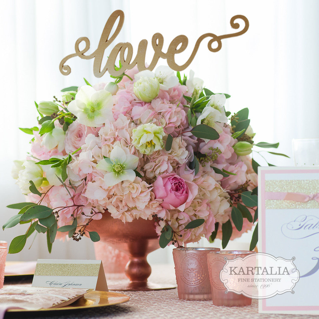 WOODEN CAKE TOPPER LOVE WEDDING BIRTHDAY
