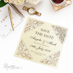 Elegant Laser Cut SAVE THE DATE Card Wedding