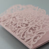 Pink Pocketfold Elegant Lace Floral Wedding Invitations