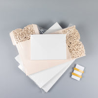Peach Pocketfold Lace Floral Wedding Invitations