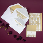 Golden Beige Art Deco Great Gatsby Laser Cut Place Card