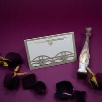 Golden Beige Art Deco Great Gatsby Laser Cut Place Card