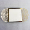 Cream Square Wedding Invitation Laser Cut Gatefold with Gold Foil Border
