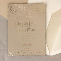 Wedding Invitations with Foil Confetti Elegant  Invitation + Envelope