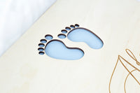 Beautiful Baby Wooden Memory Book, Photo Album with personalization - a Gift for Baptism, Birthday, My First Year- For Baby Boy