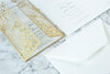 Personalised Elegant Gold Monogram Ornamental Gatefold Laser Cut Wedding Day Invitation with Gold Foil