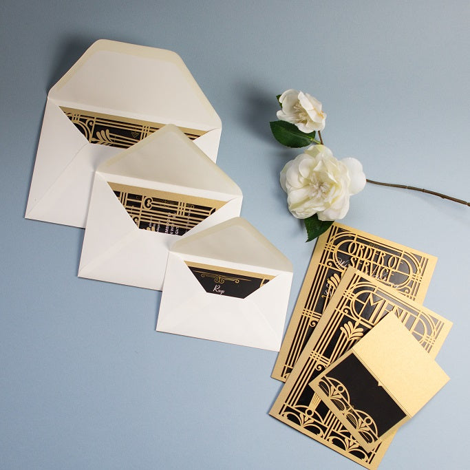 Golden Art Deco Great Gatsby Laser Cut Place Card