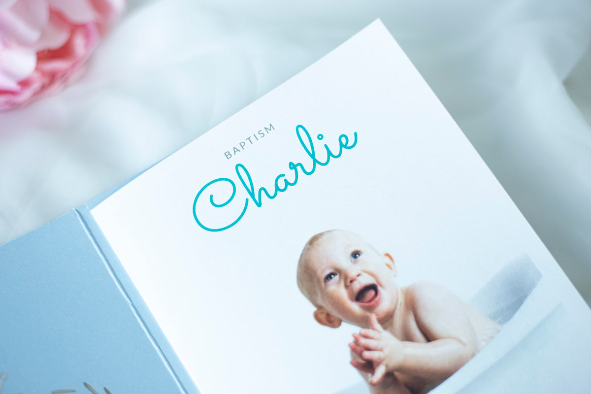 Personalised Baby Invitations with a photo - for Baby Boy - Baptism, First Year, Birthday