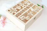 Personalized Baby Wooden Keepsake Reminder Box - Laser Cut  Memory Box Gift for a Child - Baby Shower, First Year, Birthday, Baptism