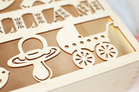 Personalized Baby Wooden Keepsake Reminder Box - Laser Cut  Memory Box Gift for a Child - Baby Shower, First Year, Birthday, Baptism