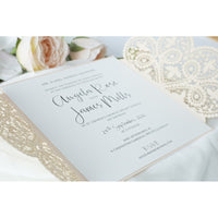 Elegant Peach Two Side Opening Wedding Invitations