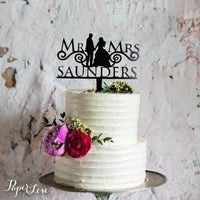 Cake Topper Wooden Wedding Mr and Mrs Couple Cake Topper Wedding Anniversary Birthday