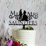 Cake Topper Wooden Wedding Mr and Mrs Couple Cake Topper Wedding Anniversary Birthday