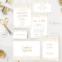 Foil Pressed Beautiful Save The Date Card Confetti Dots Design