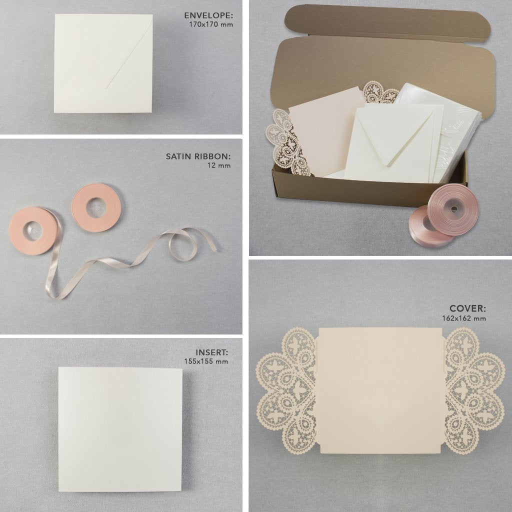 Elegant Peach Two Side Opening Wedding Invitations