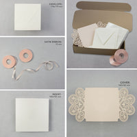Elegant Peach Two Side Opening Wedding Invitations