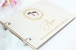 Beautiful Baby Wooden Memory Book, Photo Album with personalization - a Gift for Baptism, Birthday, My First Year- For Baby Girl