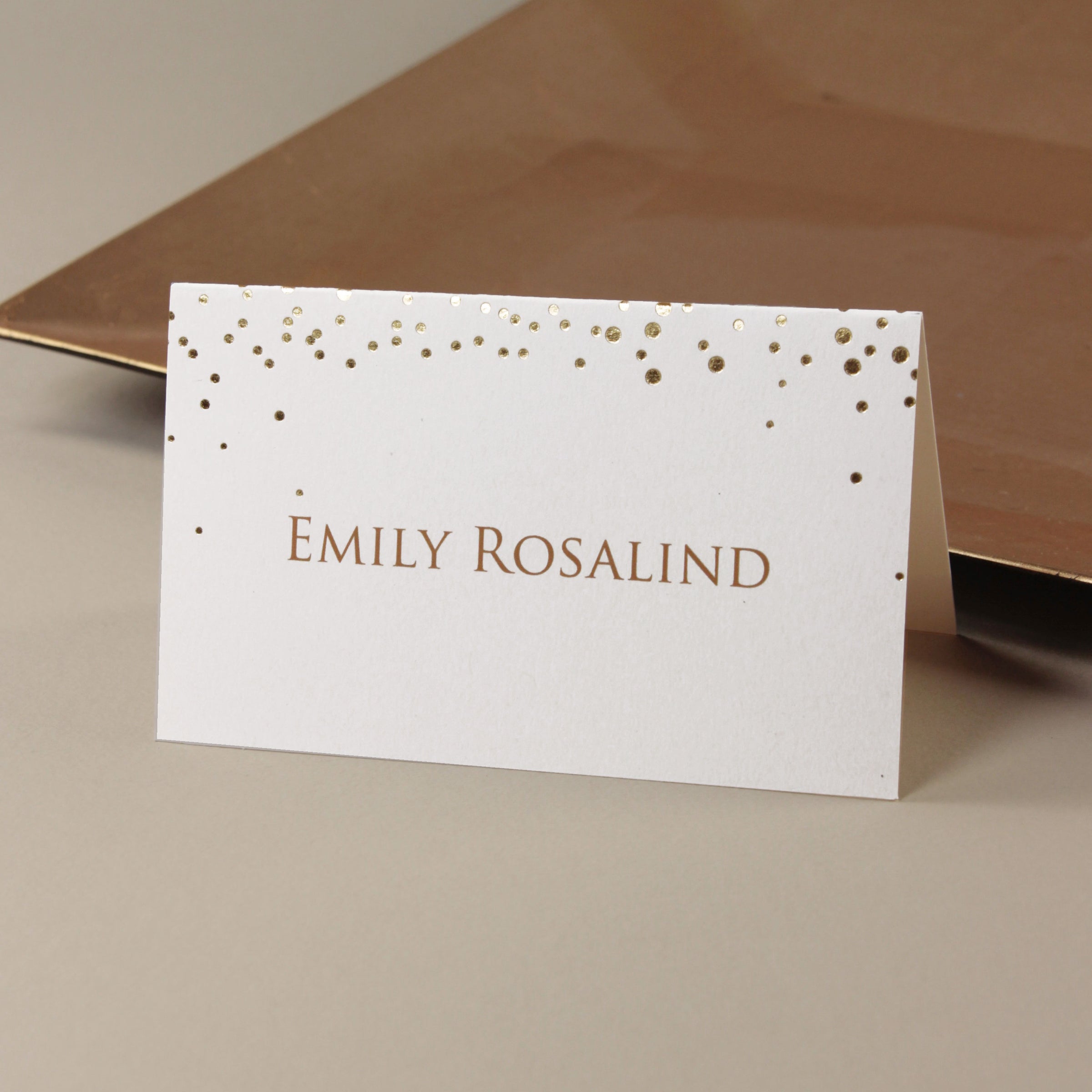 Foil Pressed Personalised Place Card  Gold/Silver/Rose Gold